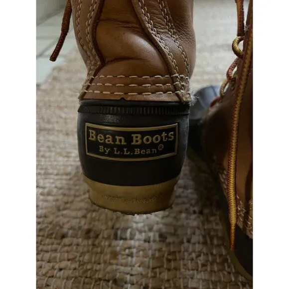LL Bean Boots sz 6 Womens Lace Up 8'' Duck Boot Brown Tan Gorpcore