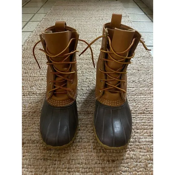 LL Bean Boots sz 6 Womens Lace Up 8'' Duck Boot Brown Tan Gorpcore