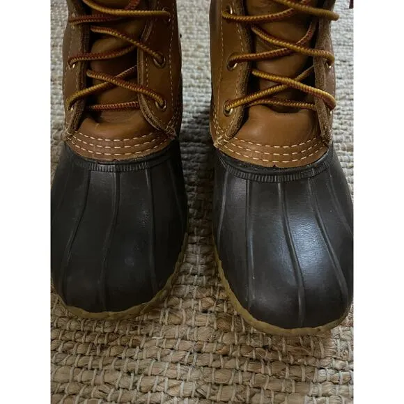 LL Bean Boots sz 6 Womens Lace Up 8'' Duck Boot Brown Tan Gorpcore