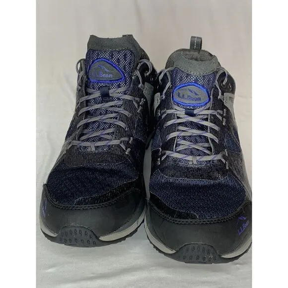 LL Bean Men's 7 M North Peak Trail Tek 2.5 Blue Black Mesh‎ WP Hiking Shoes