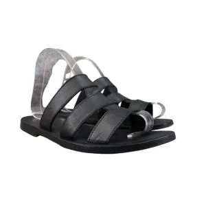 LL Bean Shoes Womens 8 Sandals Slide Leather Black Strappy Slip On Classic Flat