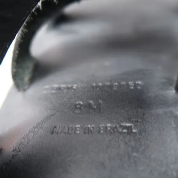 LL Bean Shoes Womens 8 Sandals Slide Leather Black Strappy Slip On Classic Flat