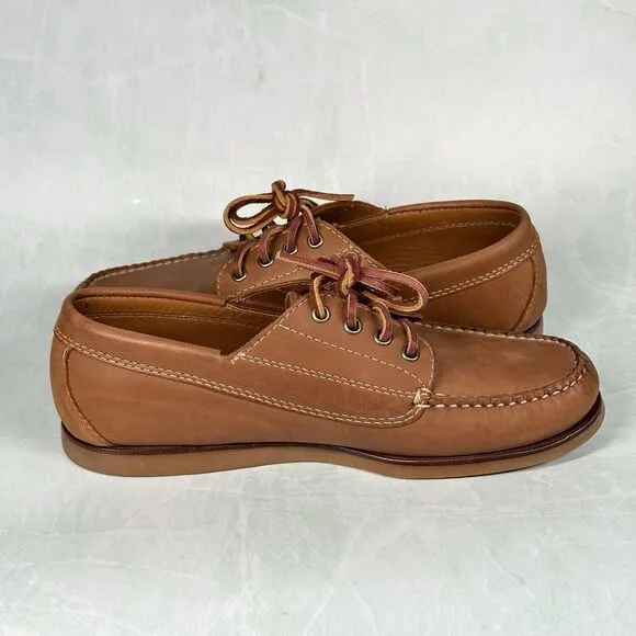 LL Bean Signature Leather Boat Shoes Men’s Size 9.5 D casual Made El Salvador