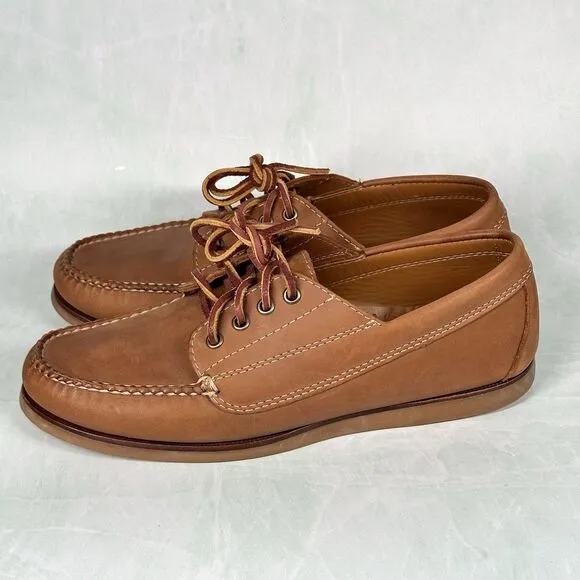 LL Bean Signature Leather Boat Shoes Men’s Size 9.5 D casual Made El Salvador