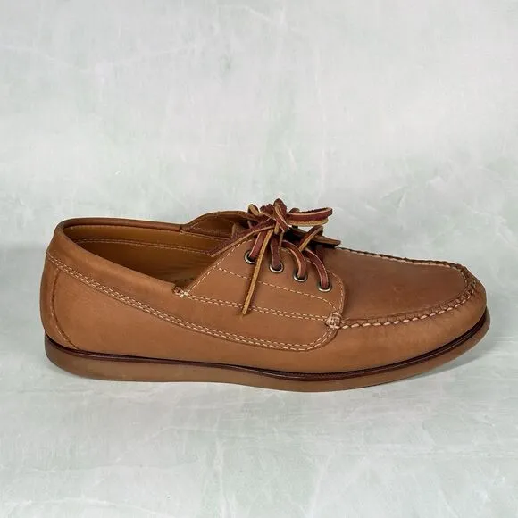 LL Bean Signature Leather Boat Shoes Men’s Size 9.5 D casual Made El Salvador