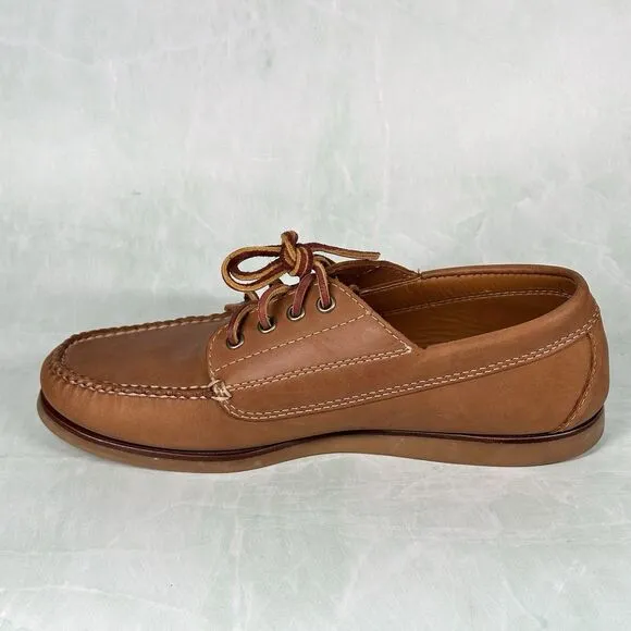 LL Bean Signature Leather Boat Shoes Men’s Size 9.5 D casual Made El Salvador