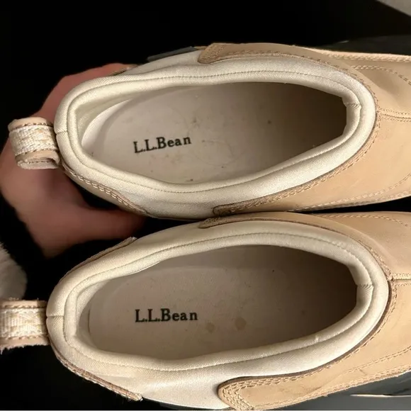 L.L. Bean Tan &amp; Black Leather Neoprene Slip-On Boots, TEK 2.5, Women’s Size 10 M