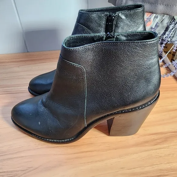 Loeffler Randall Black Leather Ankle Boots Size 10 B
