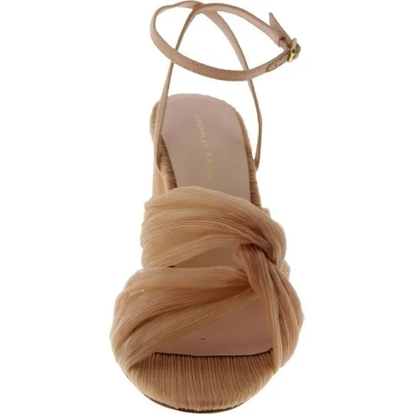 Loeffler Randall Womens Reed Tan Leather Adjustable Pumps Heels Shoes NWOB