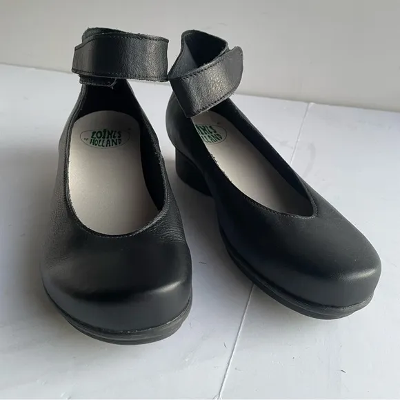 LOINTS OF HOLLAND Sydney Charlotte Shoes US 9.5 Black Mary Jane Ankle Strap Clog