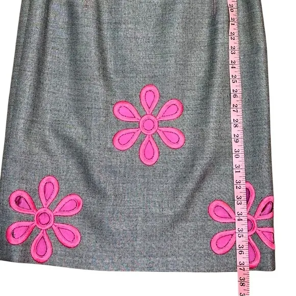 Lourdes Chavez Short Sleeve Sheath Dress w/ Floral Detailing Size 6