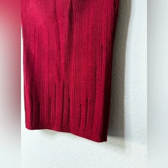Lovers   Friends SET Sweater &amp; Skirt Mara VNeck Pullover Knit REVOLVE Maroon NWT