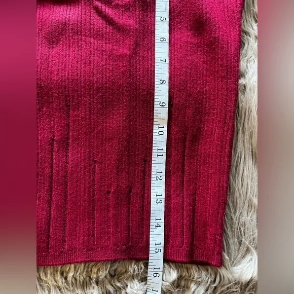 Lovers   Friends SET Sweater &amp; Skirt Mara VNeck Pullover Knit REVOLVE Maroon NWT
