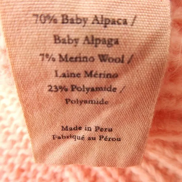 LoveShackFancy ALPaCa Blend Sweater Rosie Tie Dye Pastel Pink Cream Crochet XS