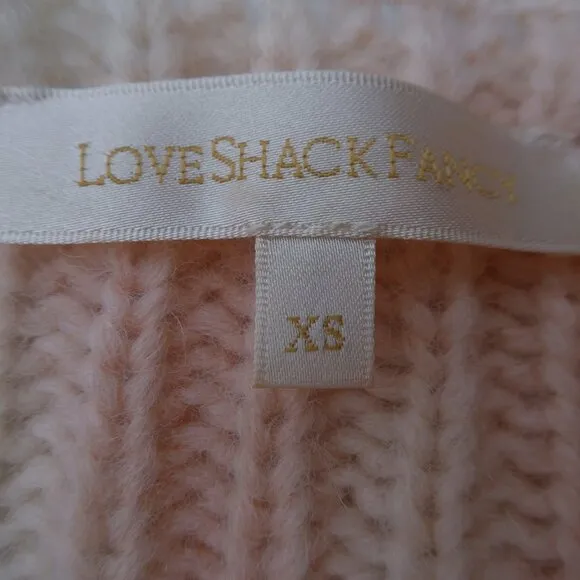 LoveShackFancy ALPaCa Blend Sweater Rosie Tie Dye Pastel Pink Cream Crochet XS