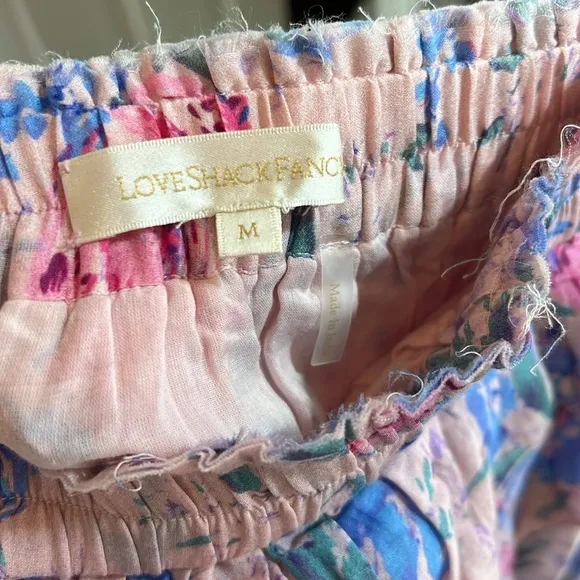 LoveShackFancy pink mini skirt