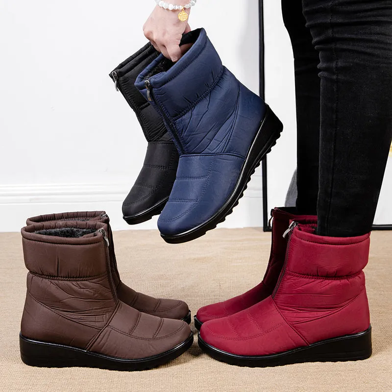Lässige Wasserdichte Flache Winter Schnee-Stiefeletten für Damen | Perfekt für Outdoor-Aktivitäten