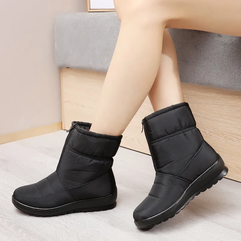 Lässige Wasserdichte Flache Winter Schnee-Stiefeletten für Damen | Perfekt für Outdoor-Aktivitäten