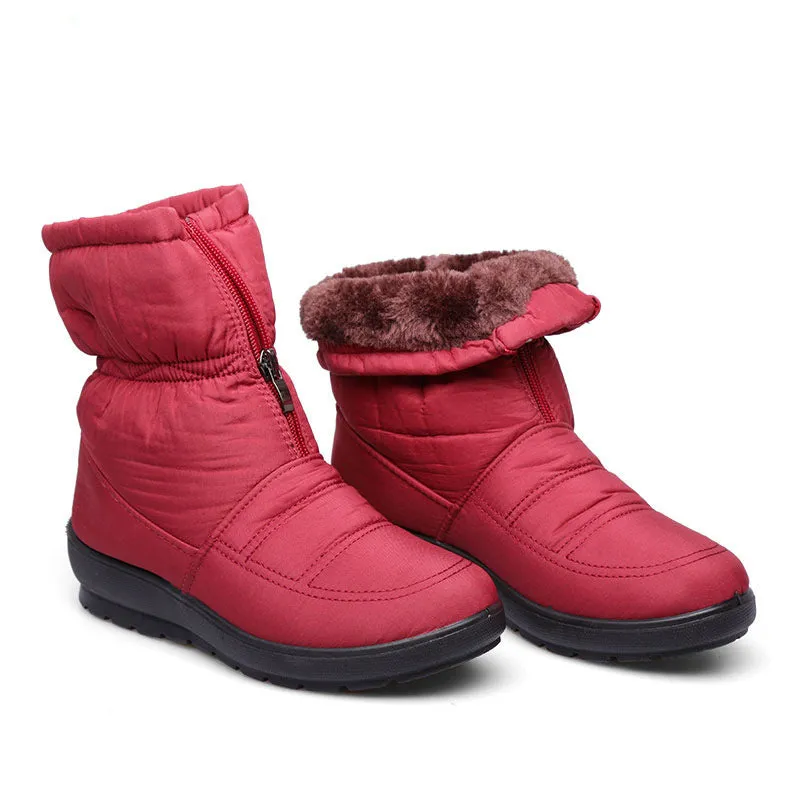 Lässige Wasserdichte Flache Winter Schnee-Stiefeletten für Damen | Perfekt für Outdoor-Aktivitäten