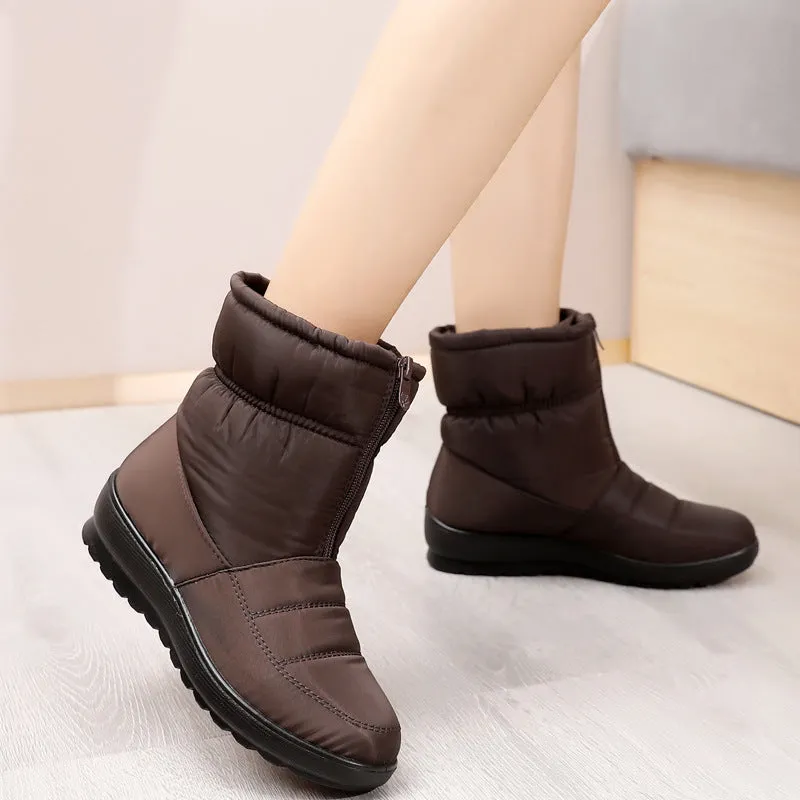 Lässige Wasserdichte Flache Winter Schnee-Stiefeletten für Damen | Perfekt für Outdoor-Aktivitäten