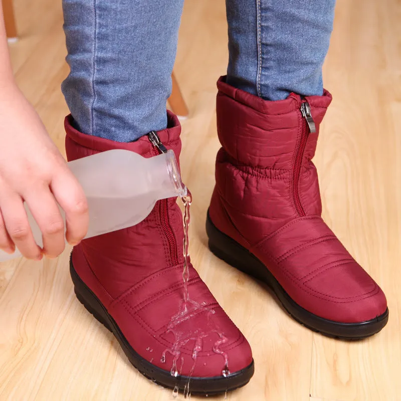 Lässige Wasserdichte Flache Winter Schnee-Stiefeletten für Damen | Perfekt für Outdoor-Aktivitäten
