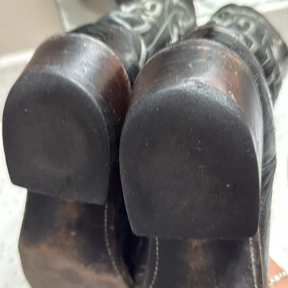 Lucchese 1883 Men’s Ostrich Leg Skin Boots SZ 9 2E style N1120 black leather LUX