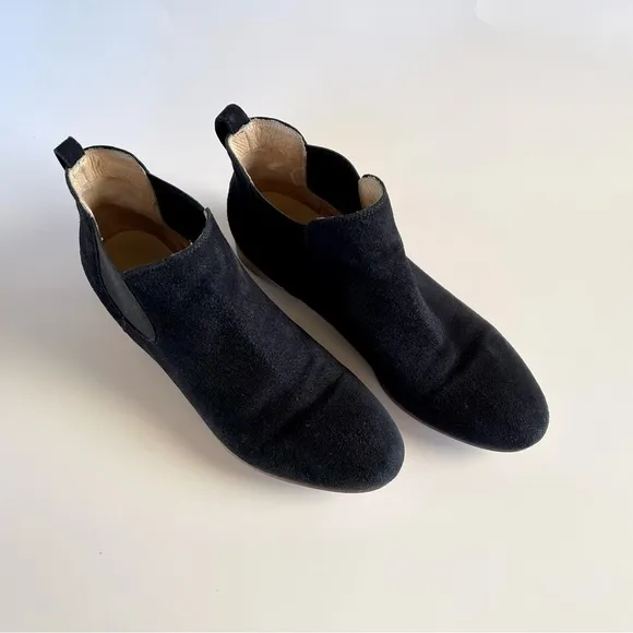 M. Gemi Chelsea Boot  Deserto Suede Ankle Flat Classic Minimalist Italy Black 7