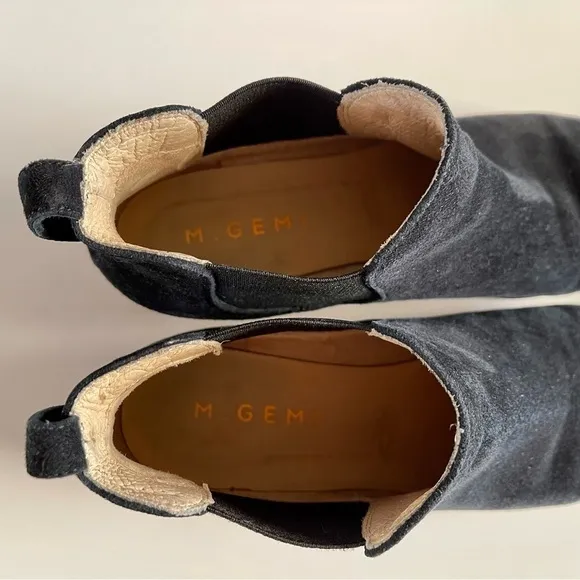 M. Gemi Chelsea Boot  Deserto Suede Ankle Flat Classic Minimalist Italy Black 7
