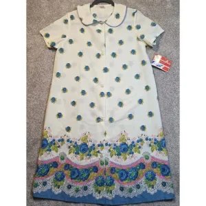M. Lowenstein Vintage White House Dress Moo Moo Gown Floral Women's Size 12 NWT