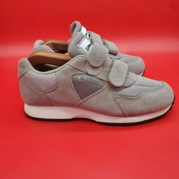 MacGregor Athletic Velcro Shoes Sneaker Men Size 6.5 Wide Suede Grey