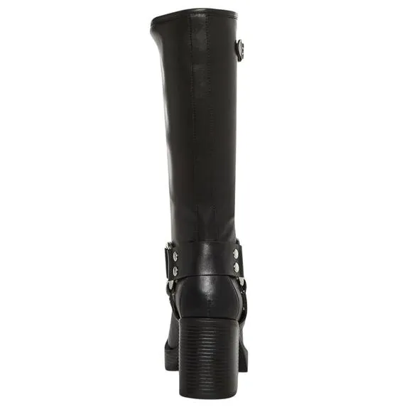 Madden Girl Women's Touring Harnessed Platform Moto Boots Black Size 10