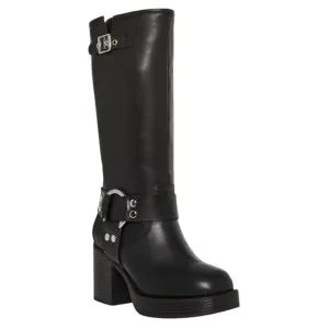 Madden Girl Women's Touring Harnessed Platform Moto Boots Black Size 10
