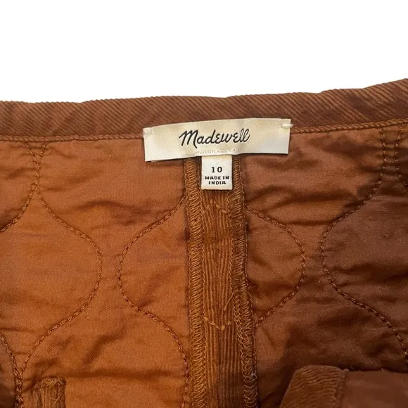 Madewell Curvy Corduroy Quilted Mini Skirt, Sz 10