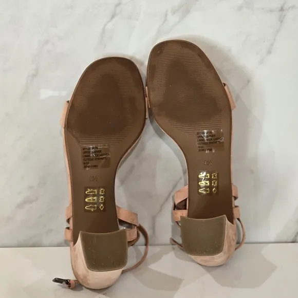 Madewell Dusty Rose Anklestrap Strappy Suede Women's Block Heel Sandals Size 8.5