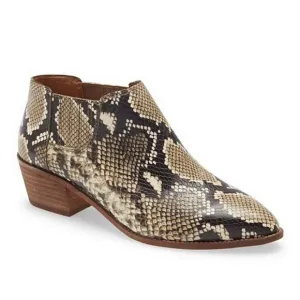 MADEWELL Low Chelsie Snake Print Embossed Leather Bootie Boot Womens size 7