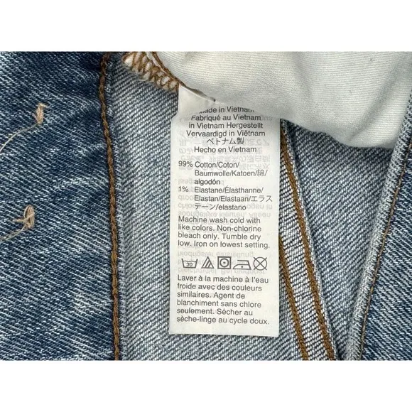 Madewell Perfect Vintage Crop Jean Women 30T Raw Hem 5-Pocket Denim Cotton Blue