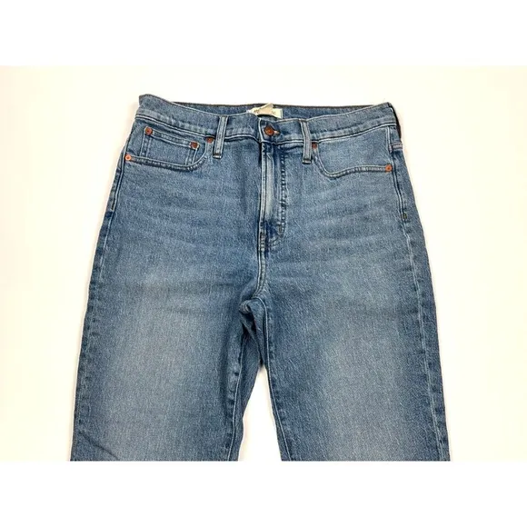 Madewell Perfect Vintage Crop Jean Women 30T Raw Hem 5-Pocket Denim Cotton Blue