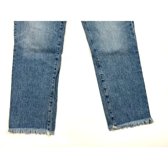 Madewell Perfect Vintage Crop Jean Women 30T Raw Hem 5-Pocket Denim Cotton Blue
