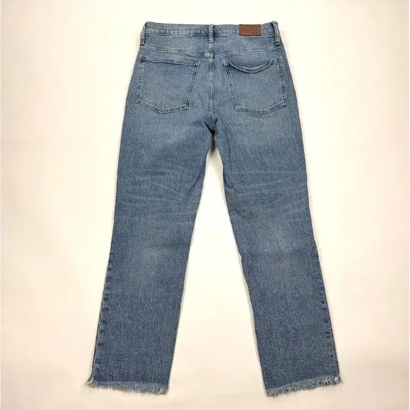 Madewell Perfect Vintage Crop Jean Women 30T Raw Hem 5-Pocket Denim Cotton Blue