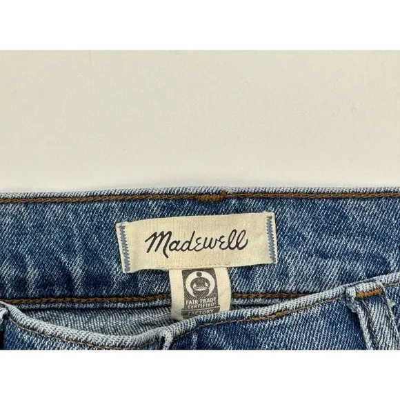Madewell Perfect Vintage Crop Jean Women 30T Raw Hem 5-Pocket Denim Cotton Blue