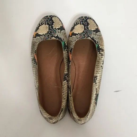 Madewell The Cory Flat In Snake Embossed Leather 6.5