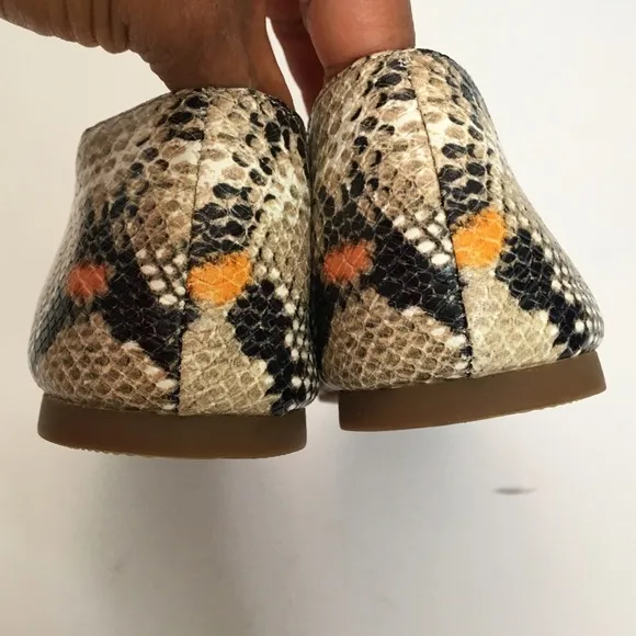 Madewell The Cory Flat In Snake Embossed Leather 6.5