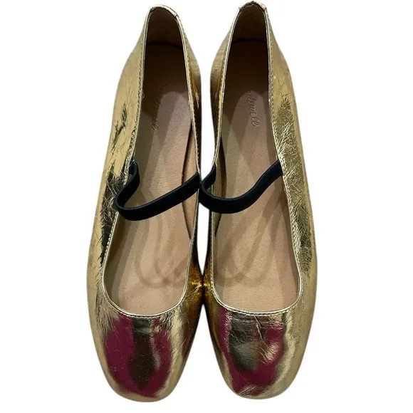 Madewell The Greta Ballet Flat in Gold  Leather