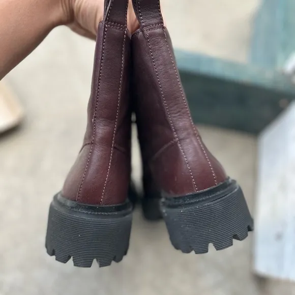 Madewell The Rayna Lace-Up Boot in Leather NIB