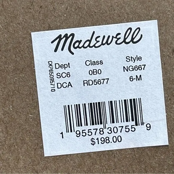 Madewell The Rayna Lace-Up Boot in Leather NIB