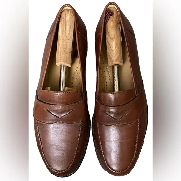 Magnanni 9340 Brown Leather Moccasin Toe Casual Penny Loafer Shoes Men's Sz 8M