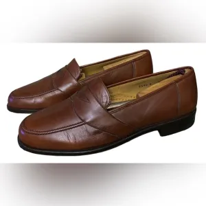 Magnanni 9340 Brown Leather Moccasin Toe Casual Penny Loafer Shoes Men's Sz 8M