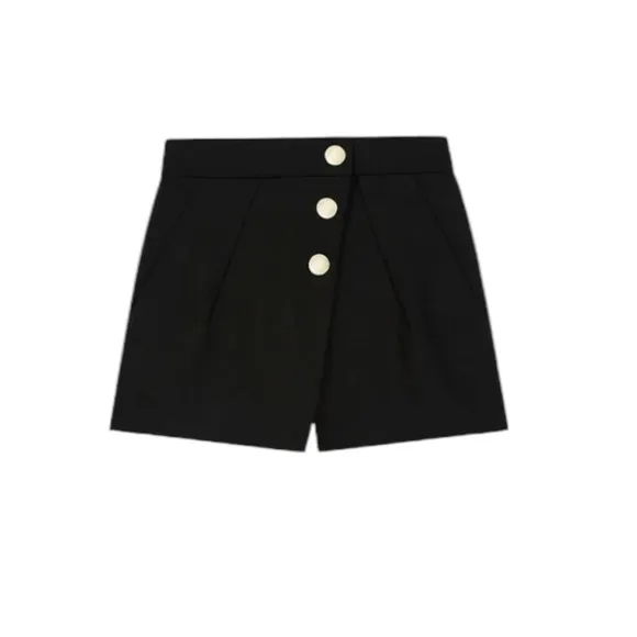 MAJE Image Button-Detail Recycled Polyester-Blend Shorts Skort Size 36/S