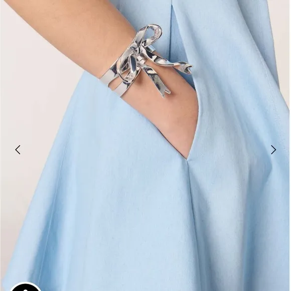 Maje Mini Flared Cotton Blue Sleeveless Dress