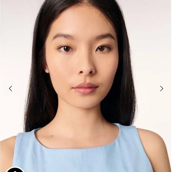 Maje Mini Flared Cotton Blue Sleeveless Dress